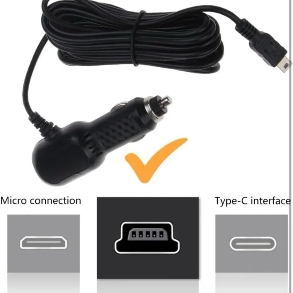 New DVR Charging Cable Dash-Cam Car Charger-Mini USB 3.4M Power Cord Supply 12-2